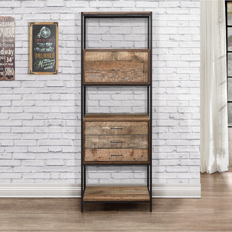 Urban Rustic Industrial 3 Drawer Shelving Unit - Birlea