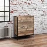 Urban Rustic Industrial 4 Drawer Chest - Birlea