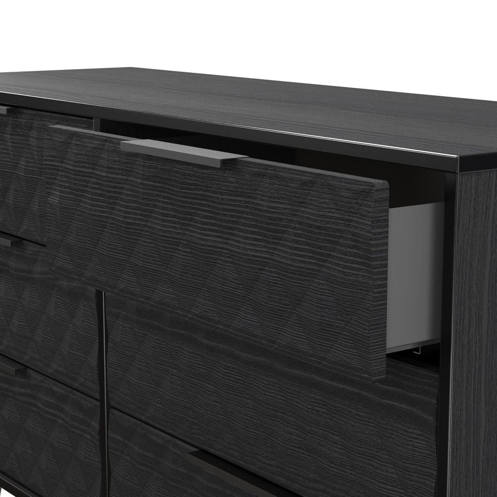 Harlequin 6 Drawer Chest with Black Hairpin Legs