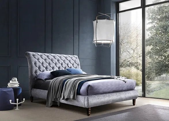 Venice Crushed Velvet Chesterfield Bed Frame - Time Living