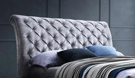 Venice Crushed Velvet Chesterfield Bed Frame - Time Living