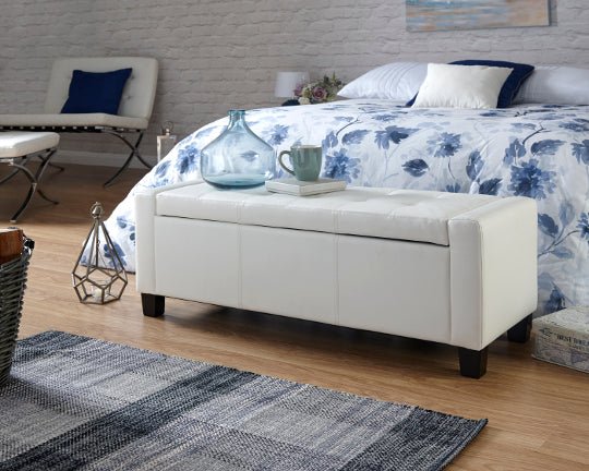 Verona Faux Leather Ottoman Bench - GFW