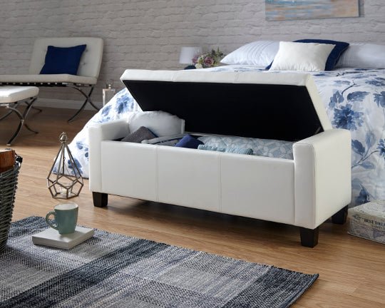 Verona Faux Leather Ottoman Bench - GFW