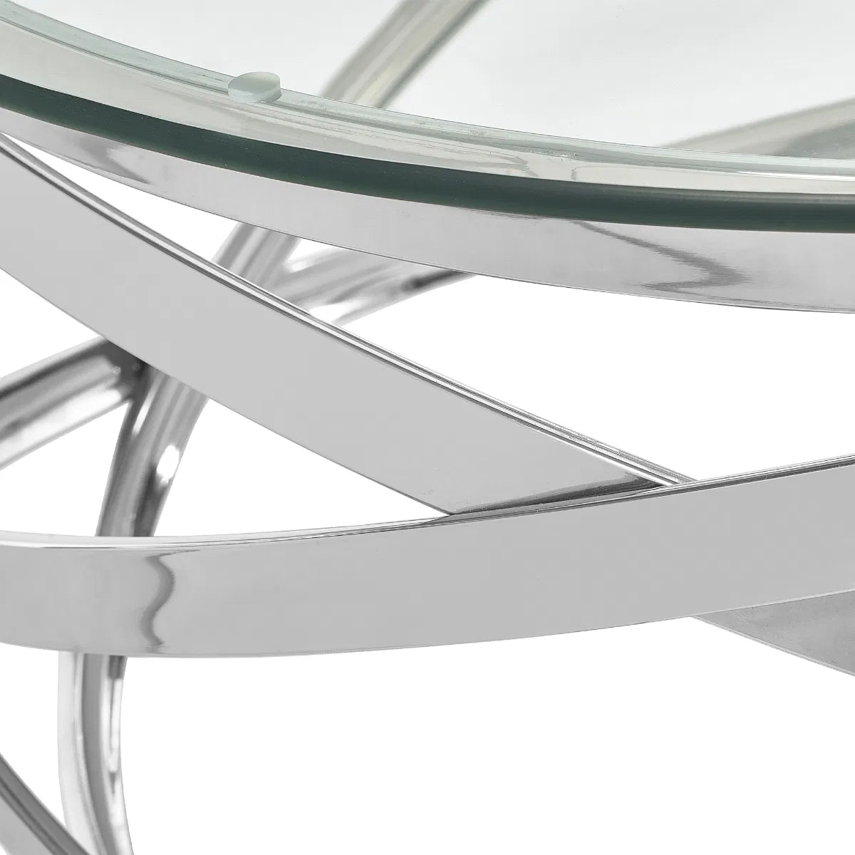 Vienna Round Glass Top Coffee Table - Julian Bowen