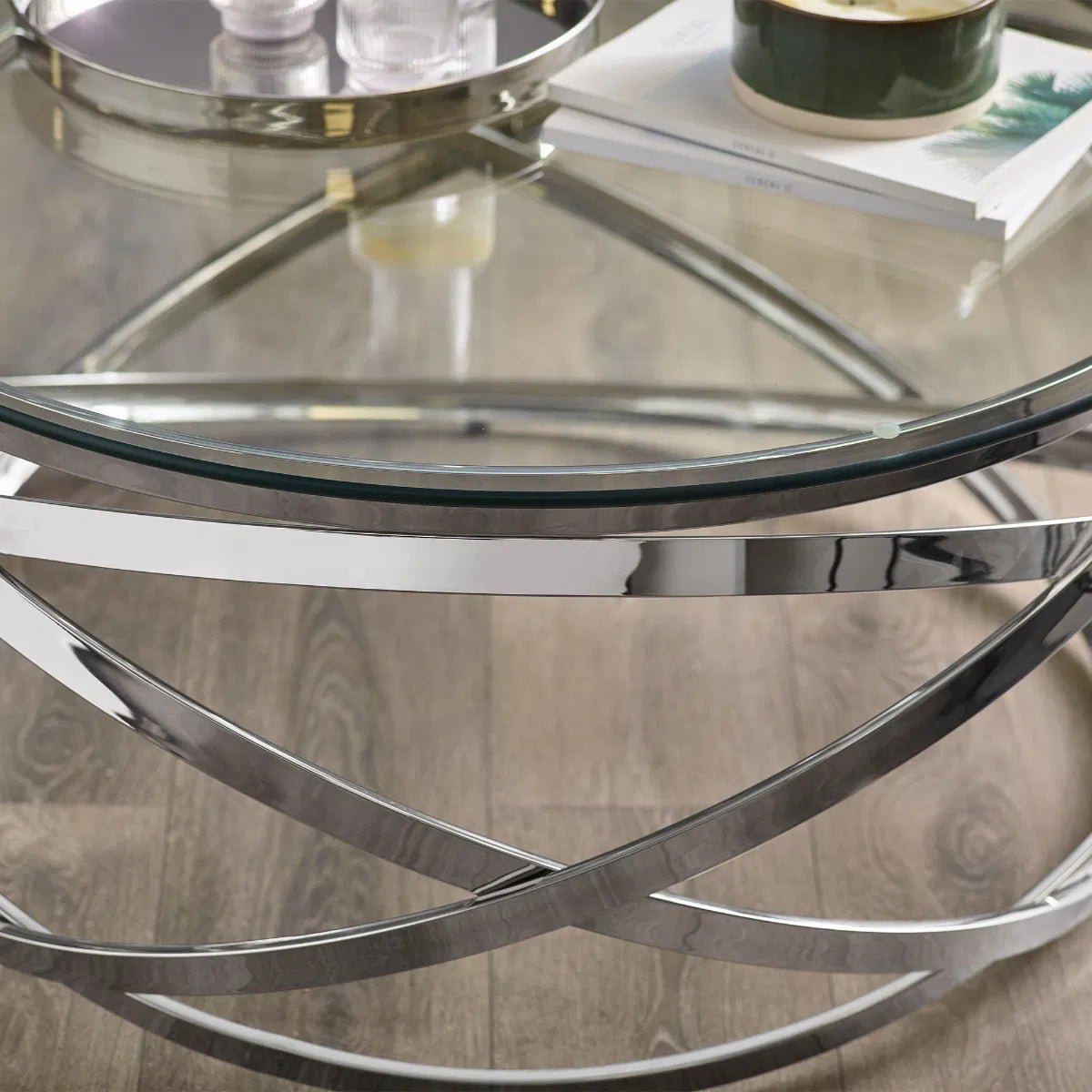 Vienna Round Glass Top Coffee Table - Julian Bowen