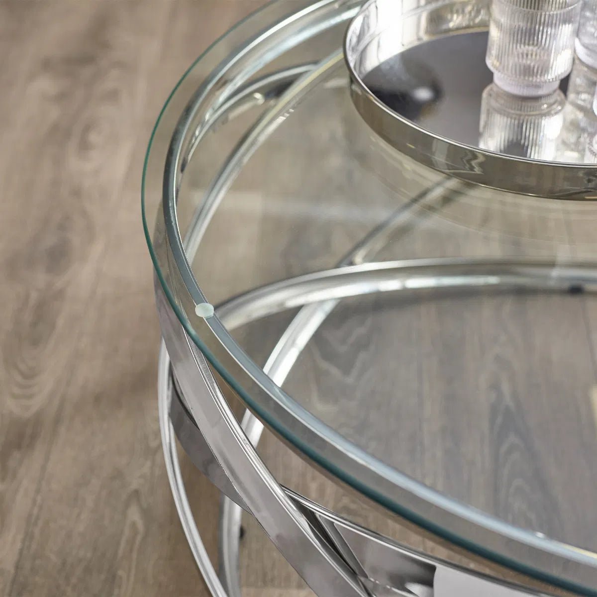Vienna Round Glass Top Coffee Table - Julian Bowen