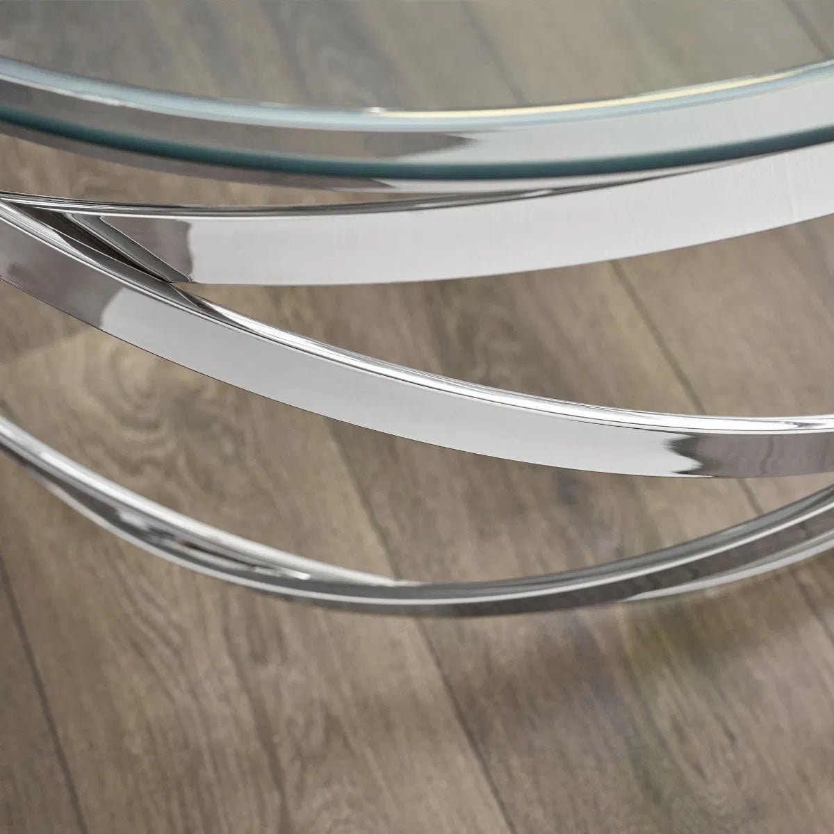 Vienna Round Glass Top Coffee Table - Julian Bowen