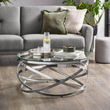 Vienna Round Glass Top Coffee Table - Julian Bowen