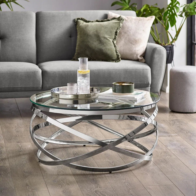 Vienna Round Glass Top Coffee Table - Julian Bowen