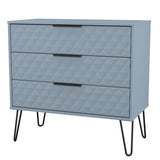 Harlequin 3 Drawer Chest with Black Hairpin Legs