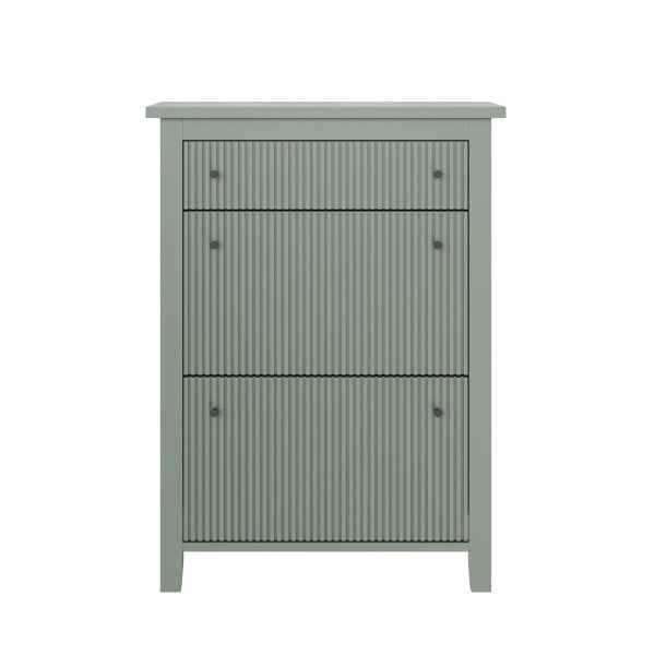 Garrucha Sage Green 2 Door 1 Drawer Shoe Cabinet