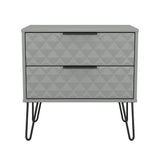 Harlequin 2 Drawer Midi Chest with Black Hairpin Legs