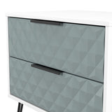Harlequin 2 Drawer Midi Chest with Black Hairpin Legs