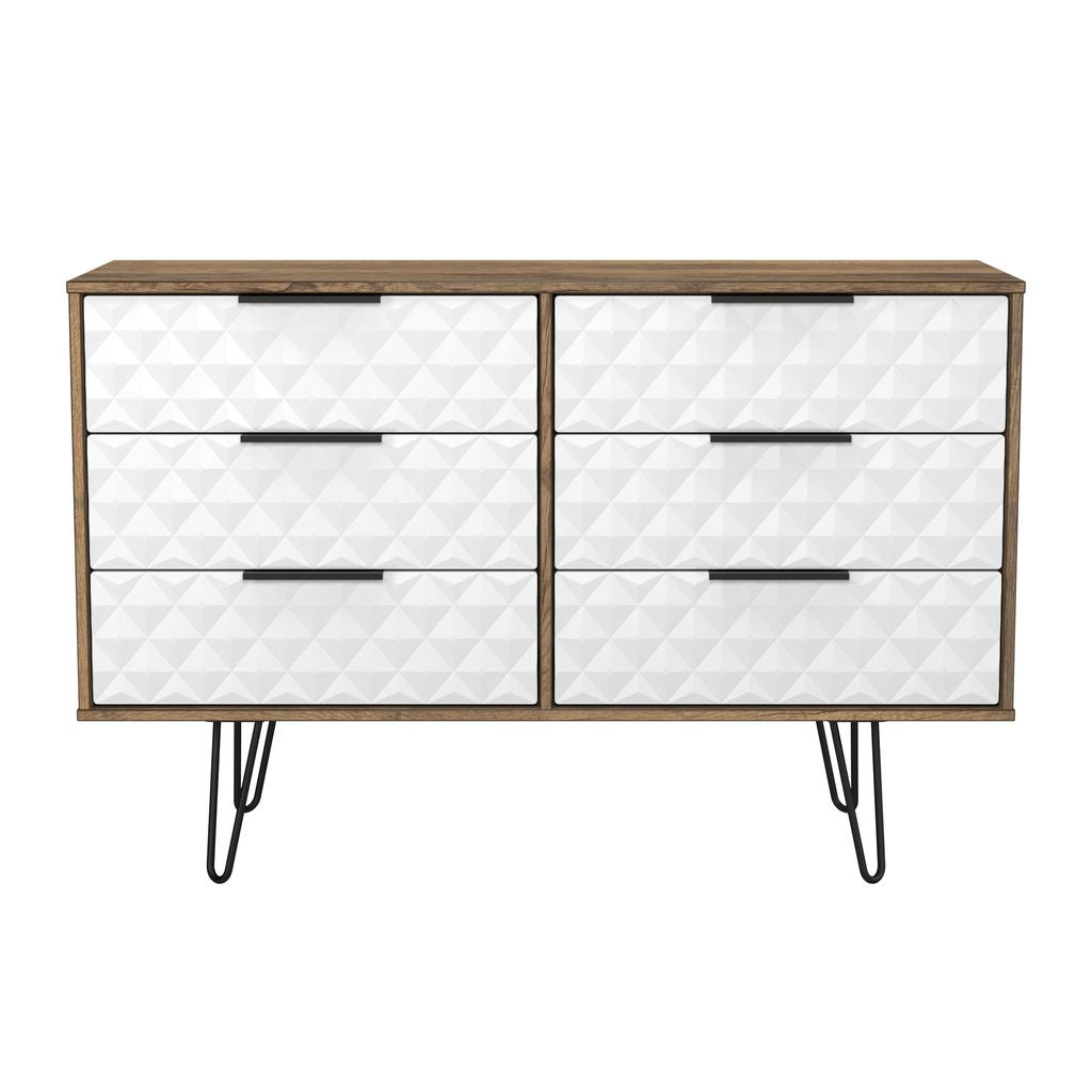 Harlequin 6 Drawer Chest with Black Hairpin Legs