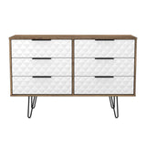 Harlequin 6 Drawer Chest with Black Hairpin Legs