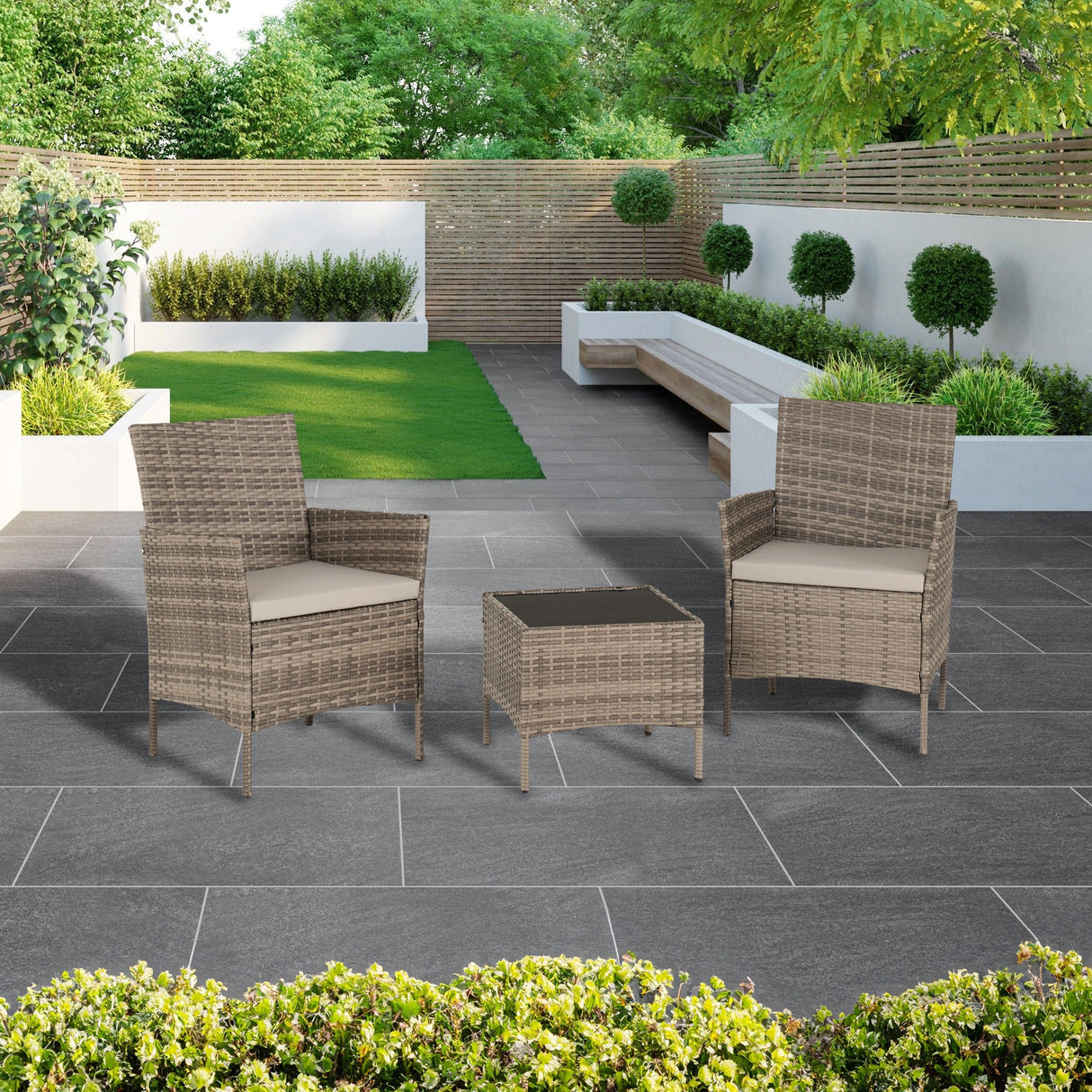 Willow 3 Piece Garden Set Rattan - Seconique
