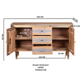 Wilton Acacia Wood 2 Door 3 Drawer Sideboard - Indian Hub