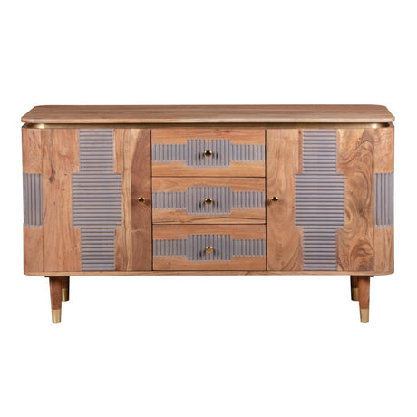 Wilton Acacia Wood 2 Door 3 Drawer Sideboard - Indian Hub