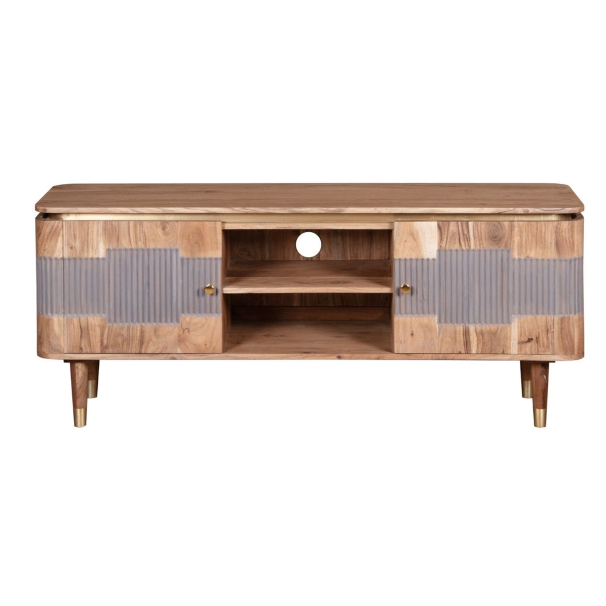 Wilton Acacia Wood 2 Door TV Unit - Indian Hub