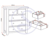 Windsor 3+2 Drawer Chest - Seconique