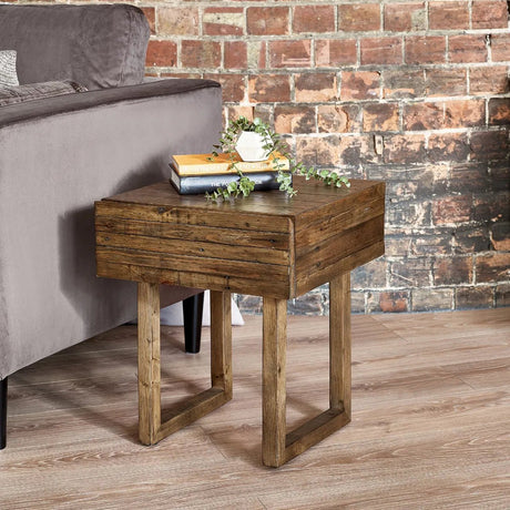 Woburn 1 Drawer Reclaimed Wood Lamp Table - Julian Bowen