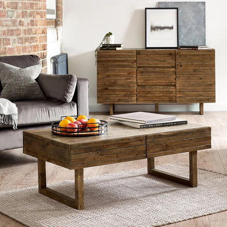 Woburn 2 Drawer Reclaimed Wood Coffee Table - Julian Bowen