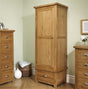 Woburn Solid Oak 1 Door 1 Drawer Wardrobe - Birlea