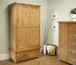 Woburn Solid Oak 2 Door 2 Drawer Wardrobe - Birlea