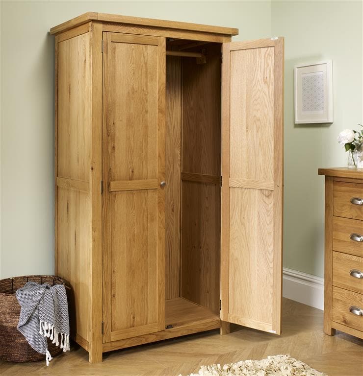 Woburn Solid Oak 2 Door Wardrobe - Birlea