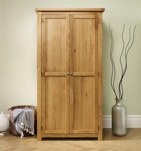 Woburn Solid Oak 2 Door Wardrobe - Birlea