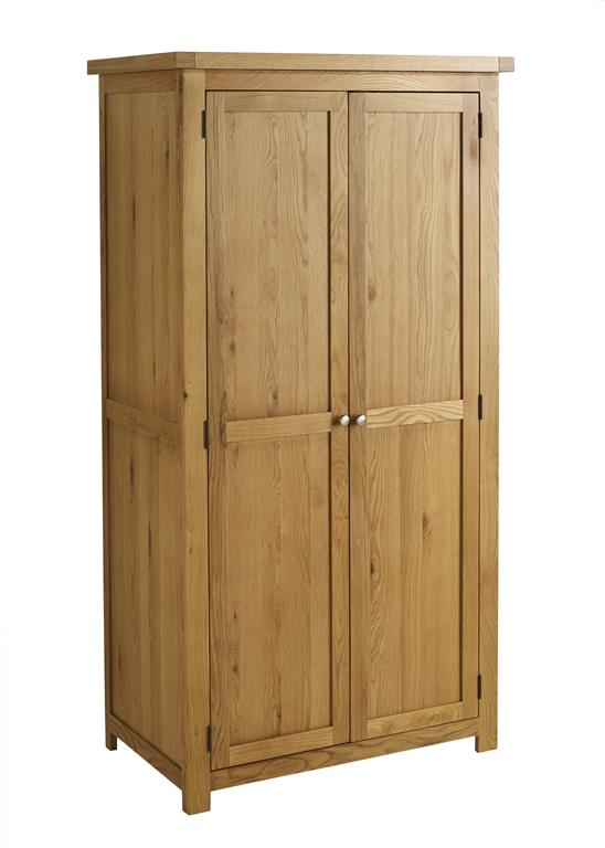 Woburn Solid Oak 2 Door Wardrobe - Birlea