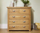 Woburn Solid Oak 3+2 Drawer Chest - Birlea