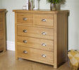 Woburn Solid Oak 3+2 Drawer Chest - Birlea