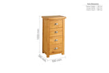 Woburn Solid Oak 4 Drawer Narrow Chest - Birlea