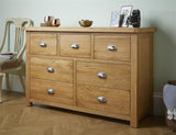 Woburn Solid Oak 4+3 Drawer Chest - Birlea