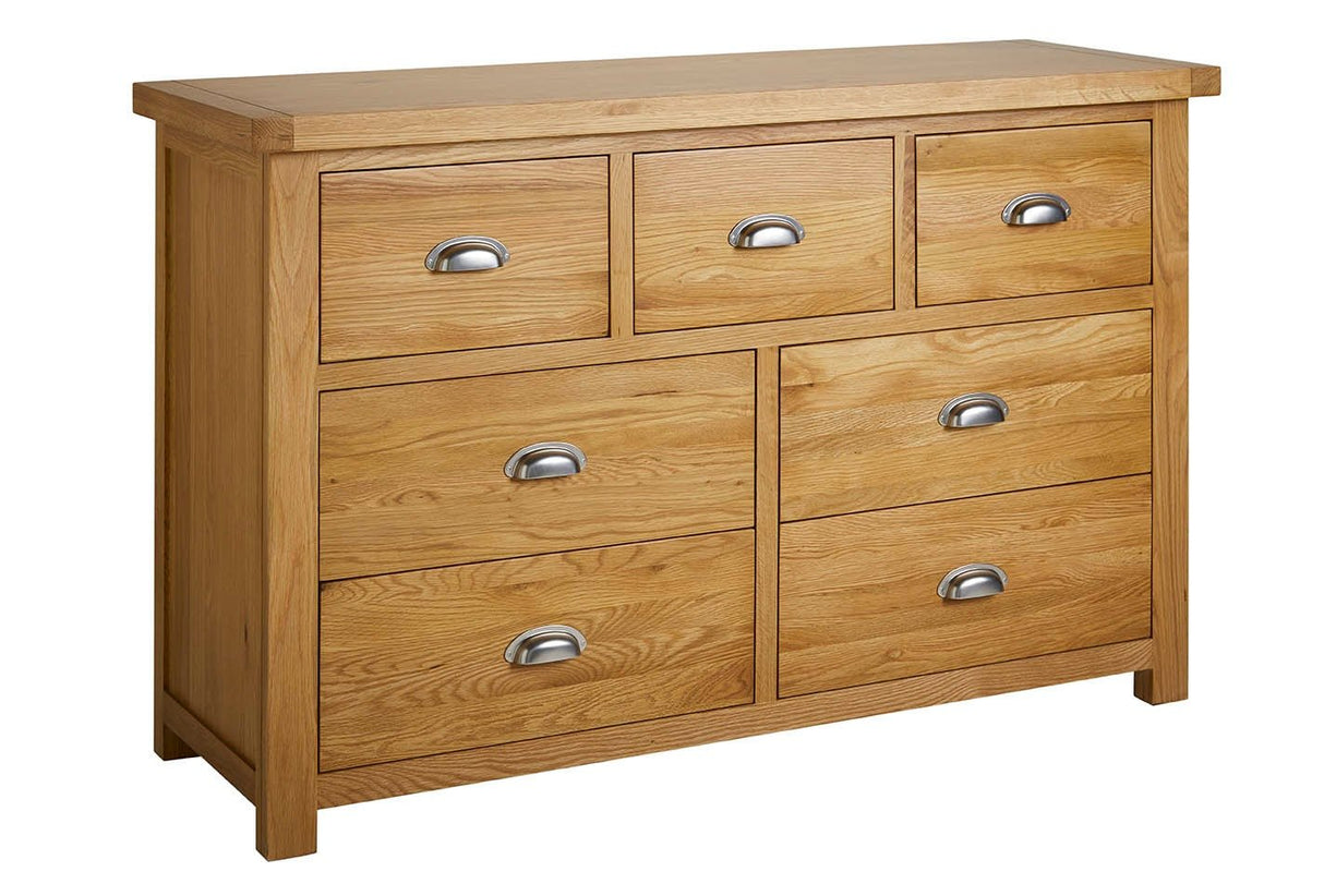 Woburn Solid Oak 4+3 Drawer Chest - Birlea