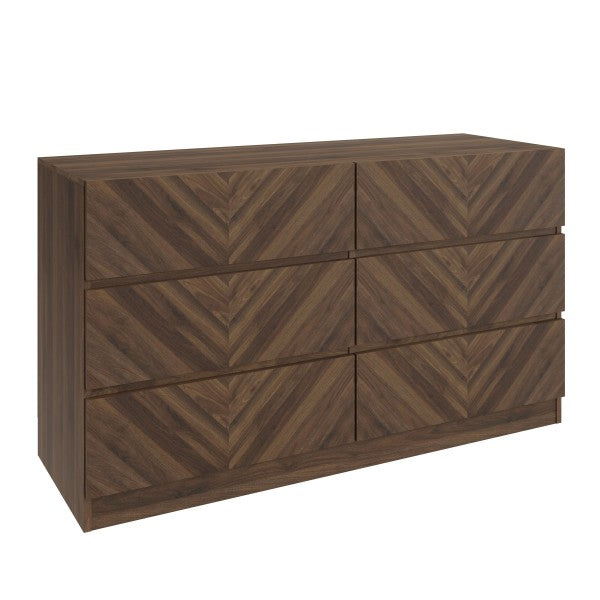 Catania Herringbone 6 Drawer Chest