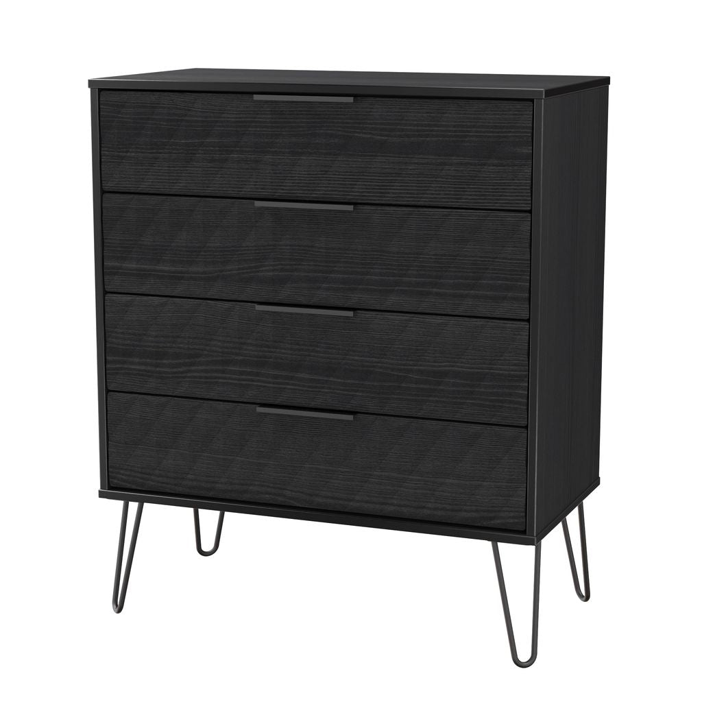 Harlequin 4 Drawer Chest with Black Hairpin Legs