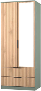 Java Mirrored 2 Drawer 2 Door Double Wardrobe