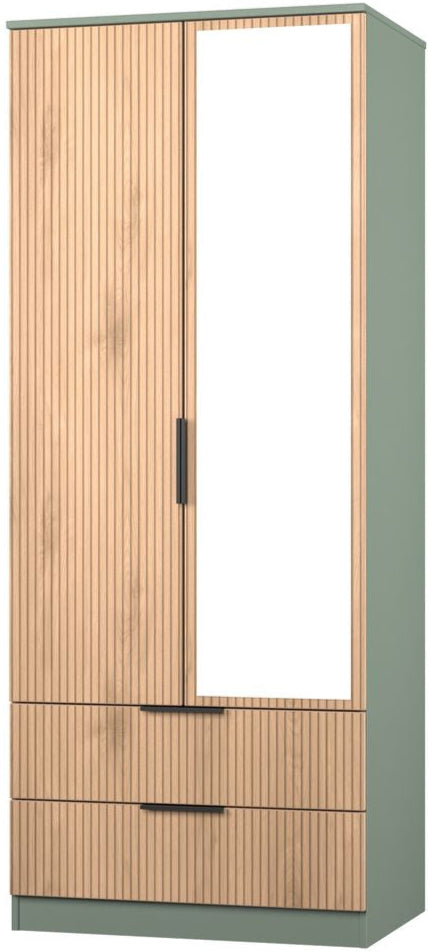 Java Mirrored 2 Drawer 2 Door Double Wardrobe
