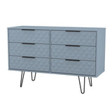 Harlequin 6 Drawer Chest with Black Hairpin Legs