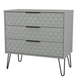 Harlequin 3 Drawer Chest with Black Hairpin Legs