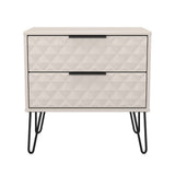 Harlequin 2 Drawer Midi Chest with Black Hairpin Legs