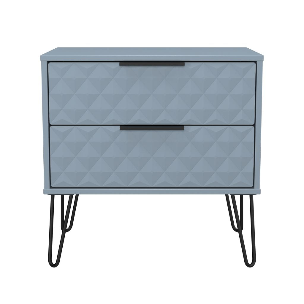 Harlequin 2 Drawer Midi Chest with Black Hairpin Legs
