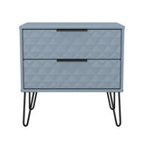 Harlequin 2 Drawer Midi Chest with Black Hairpin Legs