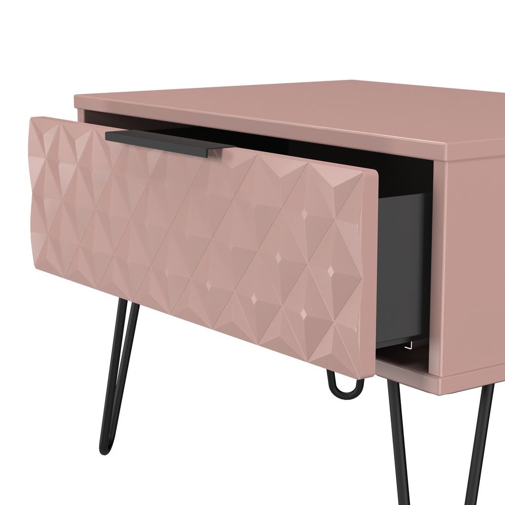 Harlequin 1 Drawer Midi Chest with Black Hairpin Legs
