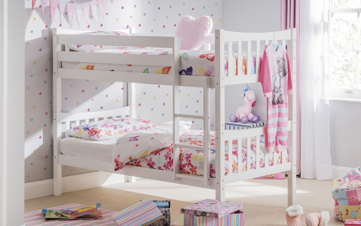 Zodiac White Single Bunk Bed 3ft